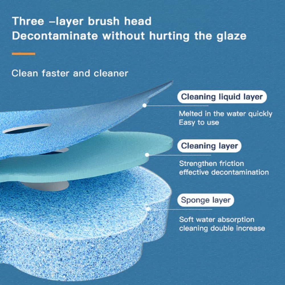 Giftock Disposable Toilet Brush, Disposable Toilet Cleaning System with Toilet Brush Refills, Toilet Brush Refills Toilet Brush and Holder Set Bathroom Accessory Sets Household Products