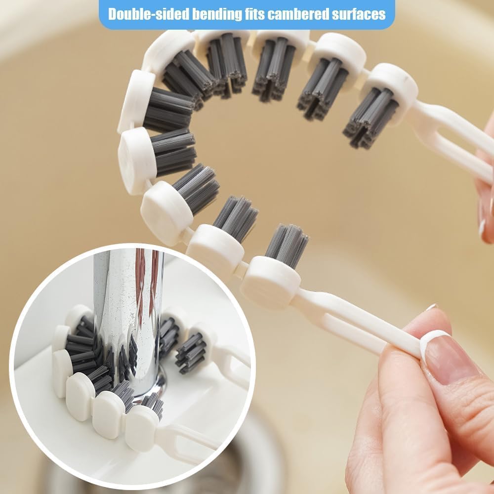 Giftock Crevice Cleaning Brush, Multifunctional Gap Cleaning Brush Tool, Bathroom Gap Brush,Flexible Gap Cleaning Brush, Bendable Brush for Bathroom Kitchen Faucets, Corners, Taps. (Pack of 1)