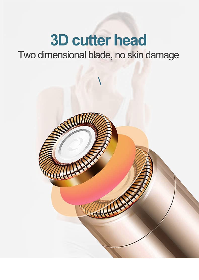 Giftock Eyebrow Hair Removal USB Rechargeble Pain Less Flawless Machine for Women & Men - Face, Chin, Cheek, Eyebrow, Upper Lip Hair Remover for Women - Lipstick Shaped (Eyebrow Trimmer)