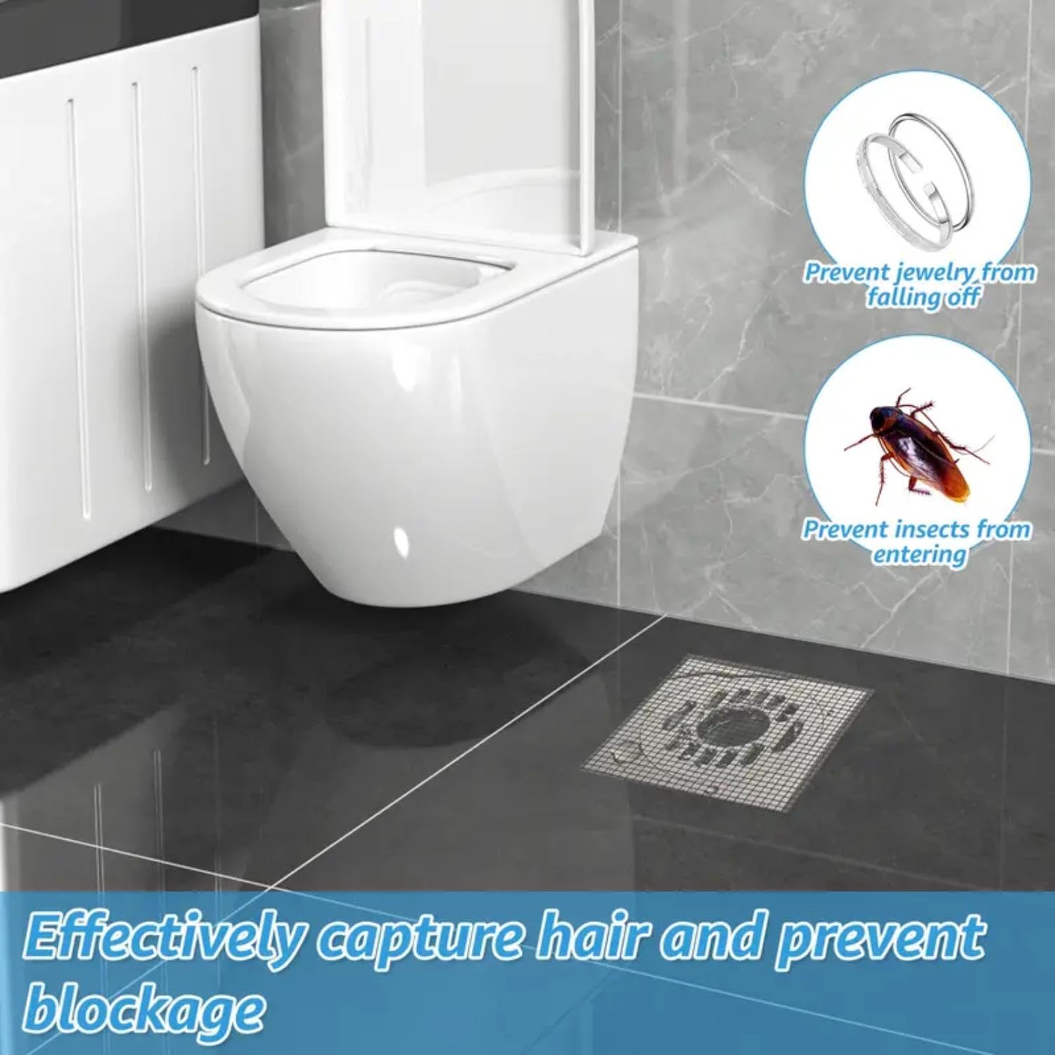 Giftock Kitchen Sink Strainer - Disposable Shower Drain Cover Hair Catcher Shower Drain Mesh Stickers, Reusable and Versatile Drain Cover for Bathroom Laundry Bathtub Kitchen Sink, 10x10cm (Round)
