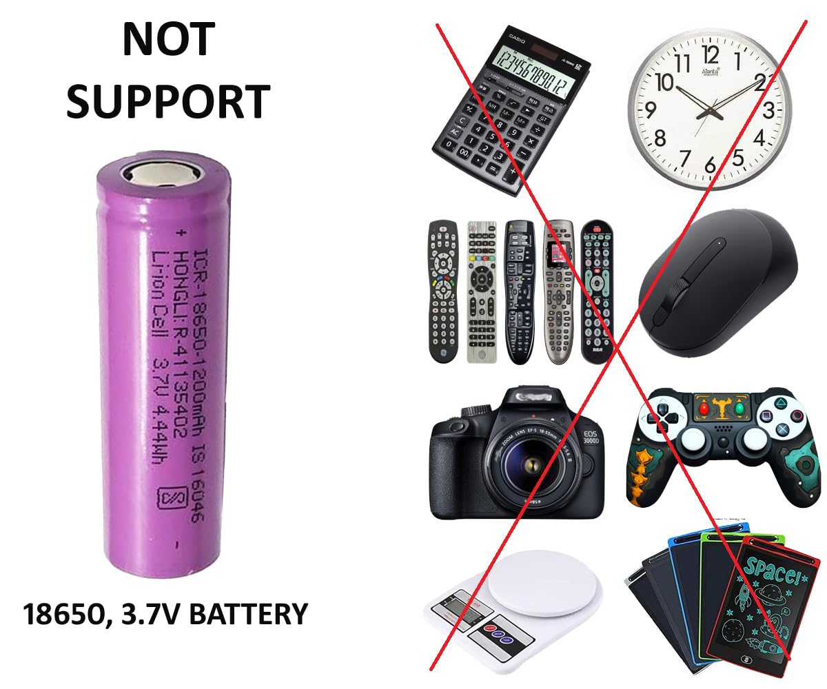 Giftock Hongli Lithium Ion 1200mAH Rechargeable Original Power Ultra Boost High Capacity Cell Batteries, LED, Bluetooth Speaker, Laptops, Power Bank and Torch Etc. - Pack of 2