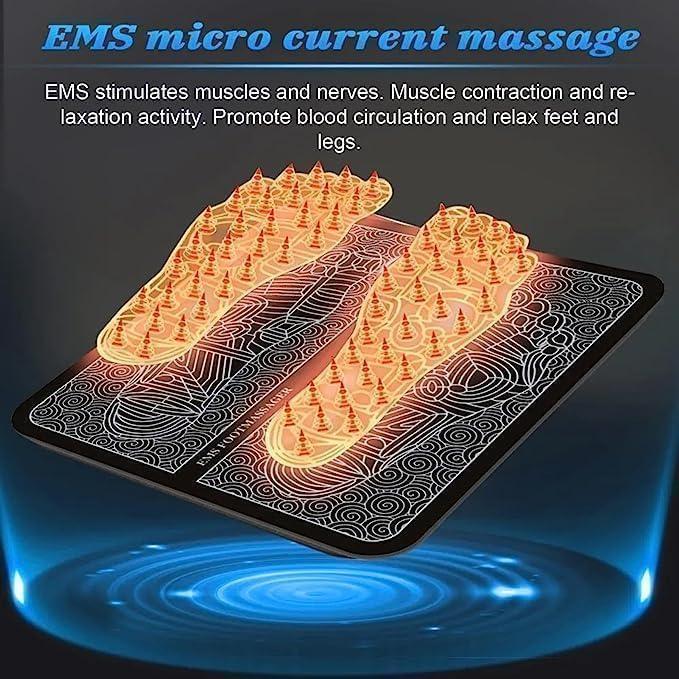 Giftock Relax & Rejuvenate: EMS Foot Massager Mat Electric - Pain Relief for Legs & Feet | Home Foot Spa Massager | Rechargeable EMS Foot massager mat, Massage Therapy for Foot