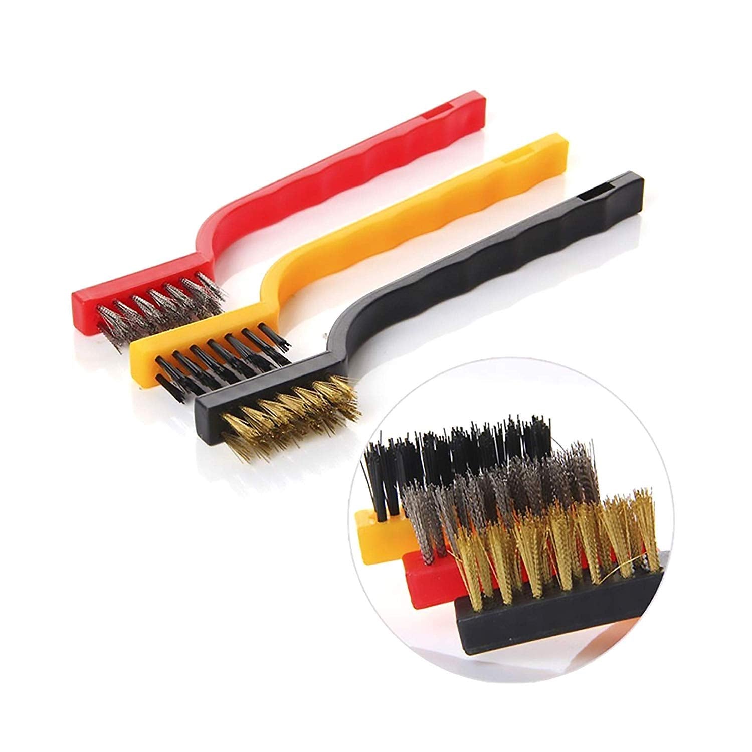 Giftocketail Set of 3 Pc Gas Cleaning Brush | Steel Brush | Wire Brush | Gas Stove Cleaning Brush | Kitchen Tools Cleaning Kit | Chimney Cleaning Brush | Burner Cleaner Brush | Pack of 1 (3pc each)