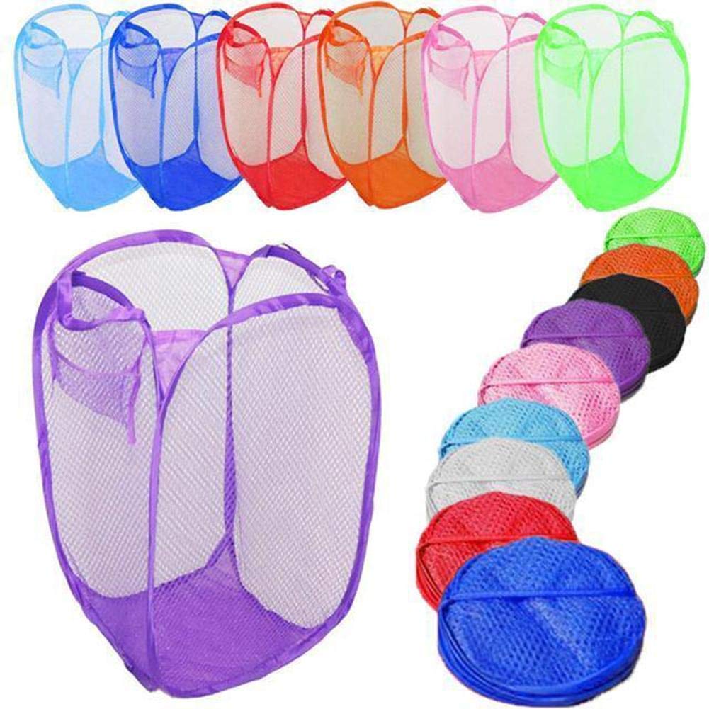 Giftock Net Laundry Bag Foldable and Collapsible with Easy to Carry Handle- for Home, Dorms, Hostel, Toy Storage (Multicolor) 30 Liter