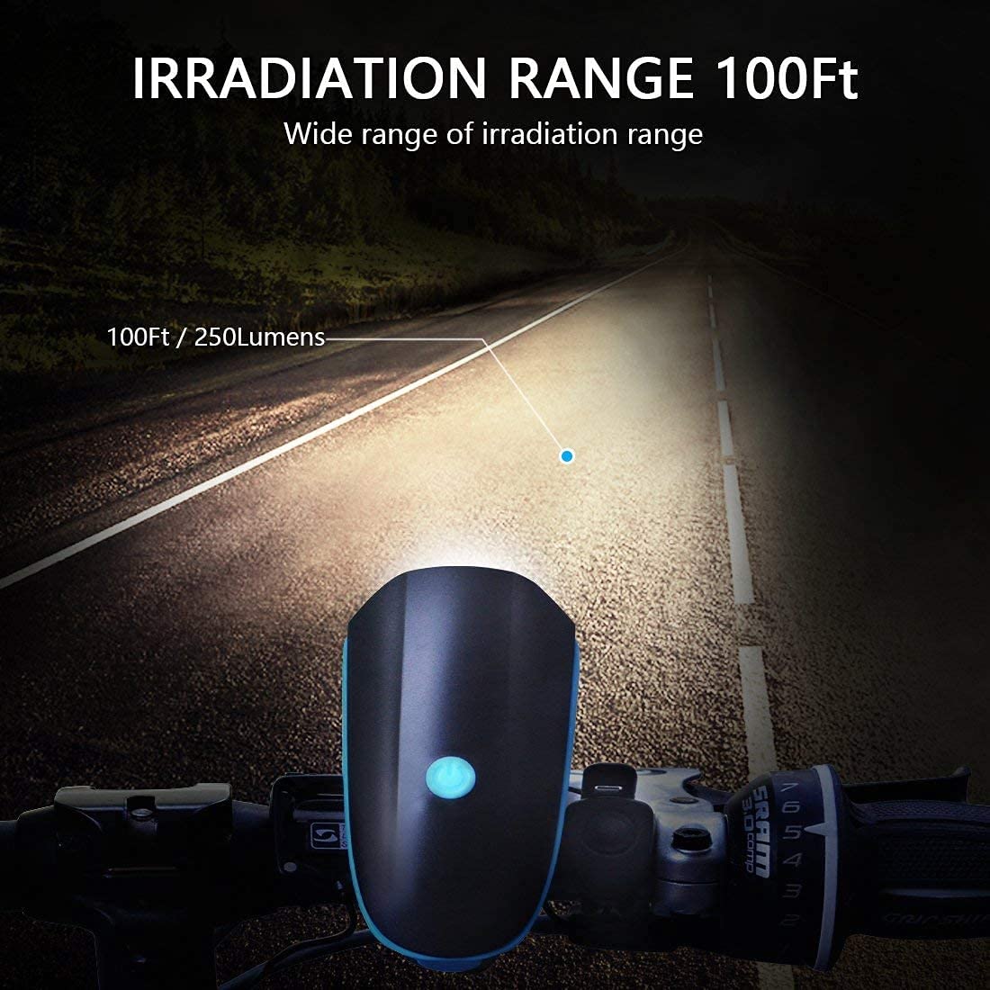 Giftock 2-in-1 Rechargeable - Cycle Light (3 Modes) Cycle Light and Horn/Cycle Lights Rechargeable Waterproof (140 dB) Cycle Light with Horn Cycle LED Front Light (Multicolor)