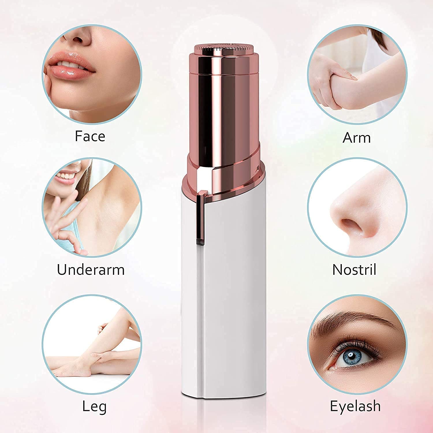 Giftock Eyebrow Hair Removal USB Rechargeble Pain Less Flawless Machine for Women & Men - Face, Chin, Cheek, Eyebrow, Upper Lip Hair Remover for Women - Lipstick Shaped (Eyebrow Trimmer)
