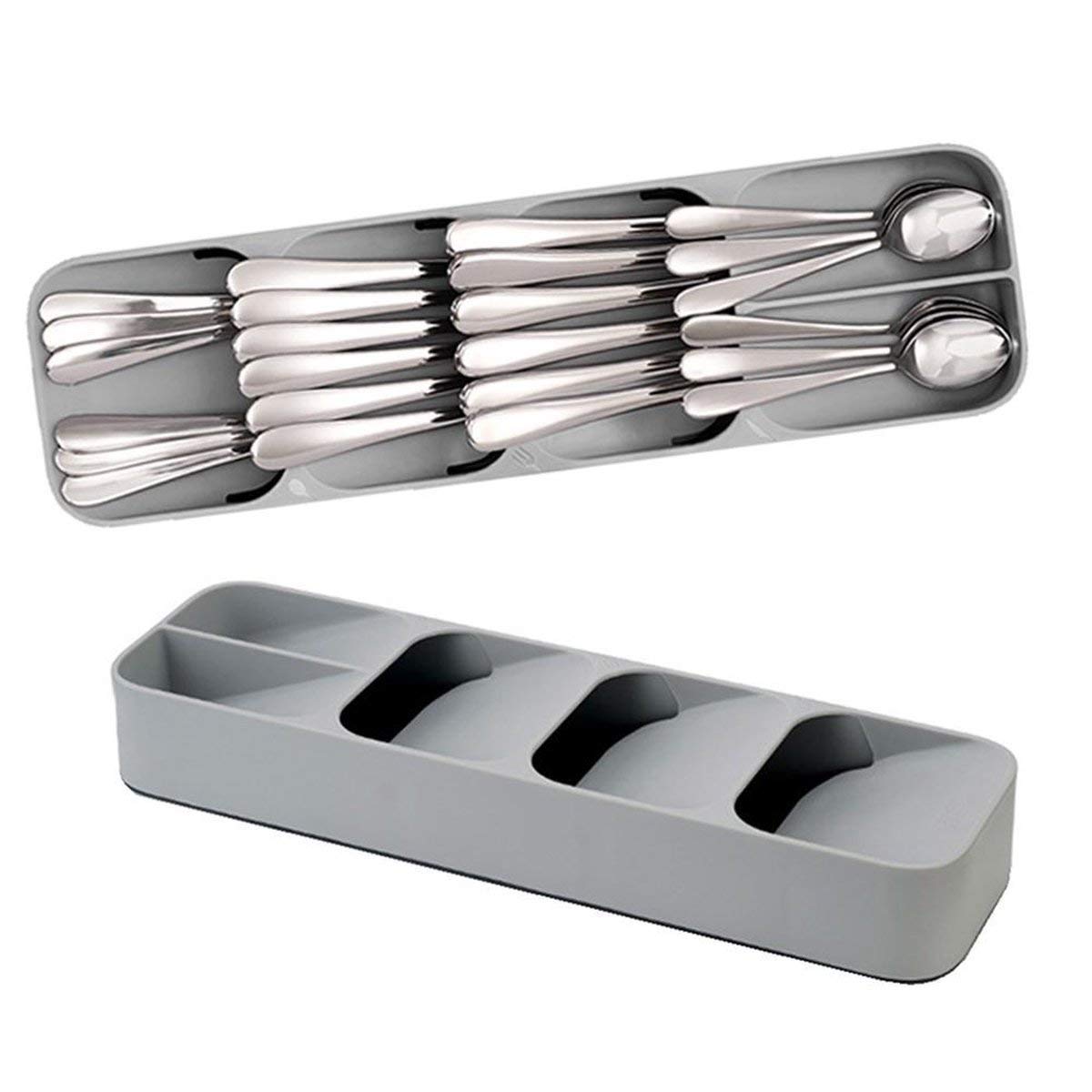 Giftock Spoon Tray Stand|Spoon Organiser|Knives,Forks And Spoons|Plastic Compact Cutlery Organizer Racks&Holders|Kitchen Knife Fork Spoon Tray Storage Holder|Cutlery Tray|Drawer Tray Dish Rack