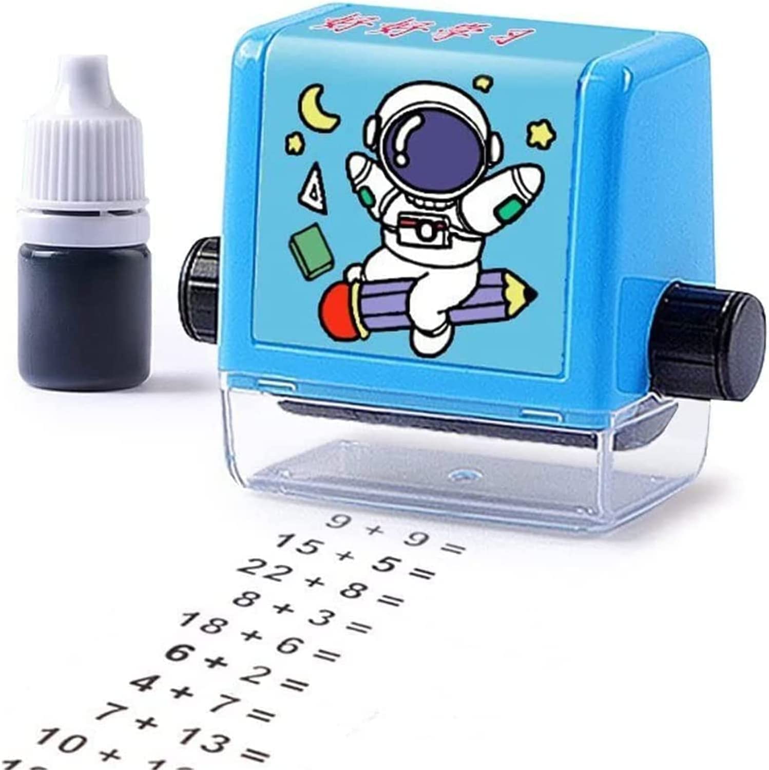 Giftock Digital Teaching Roller Stamp Plastic Number Rolling Stamp Addition Subtraction Math Exercises Toy for Kids Preschool Home School Supplies (Multi-Color)