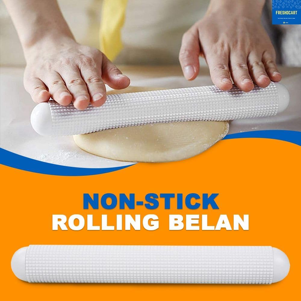 Giftock Kitchen Plastic Rolling Pin Dough Roller Household Non-Stick Exhaust Rolling Pin Smooth and Beautiful Embossed Design for Home for Kitchen (1Pcs) (Multicolor)