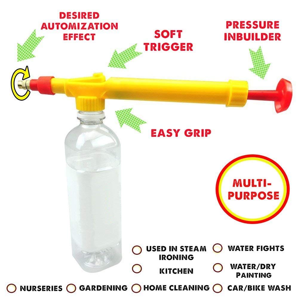 Giftock Adjustable High Pressure Garden Pump Bottle Spray Gun for Plants Garden Water Pesticide Car Wash Brass Nozzle Sprayer Pack of 2, Manual