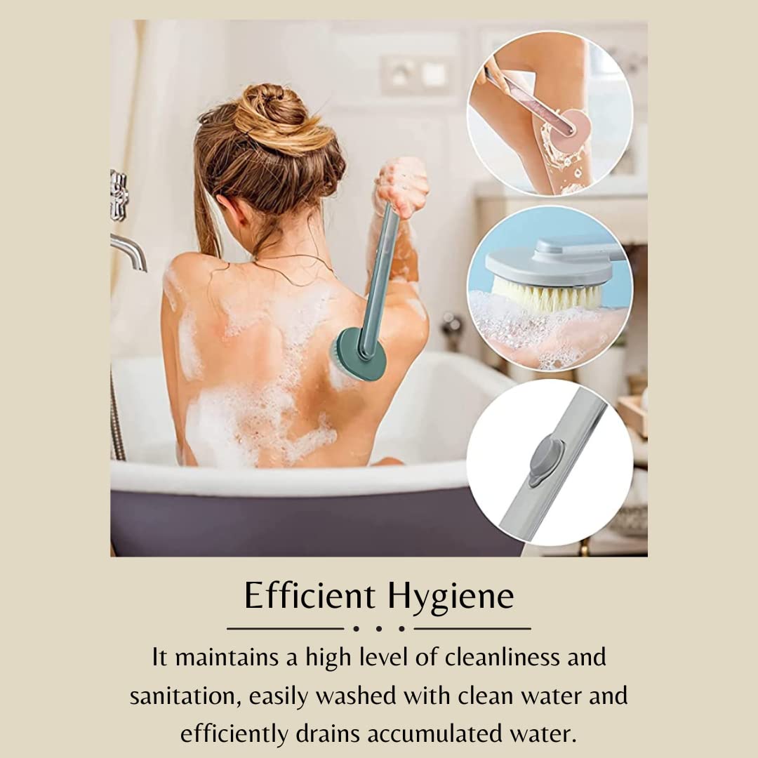 Giftock Soap Dispenser Bath Brush - Built-in Soap Dispenser for Easy and Effortless Bathing, Comfortable Handle and Soft Bristles for Gentle Cleansing