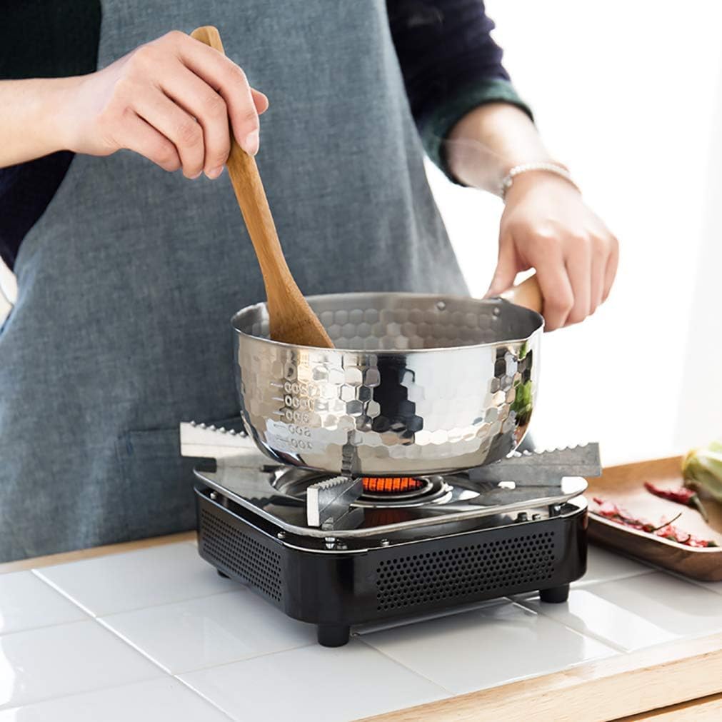 Giftock Small Deep Frying Pot with Basket 1200ml Stainless Steel Fryer Pot with Long Handle Mini deep Oil Fryer for French Fries/Shrimp/Fish/Chicken Wings/Boiling Butter/Sauce/Gravies/Pasta(1-Pcs)