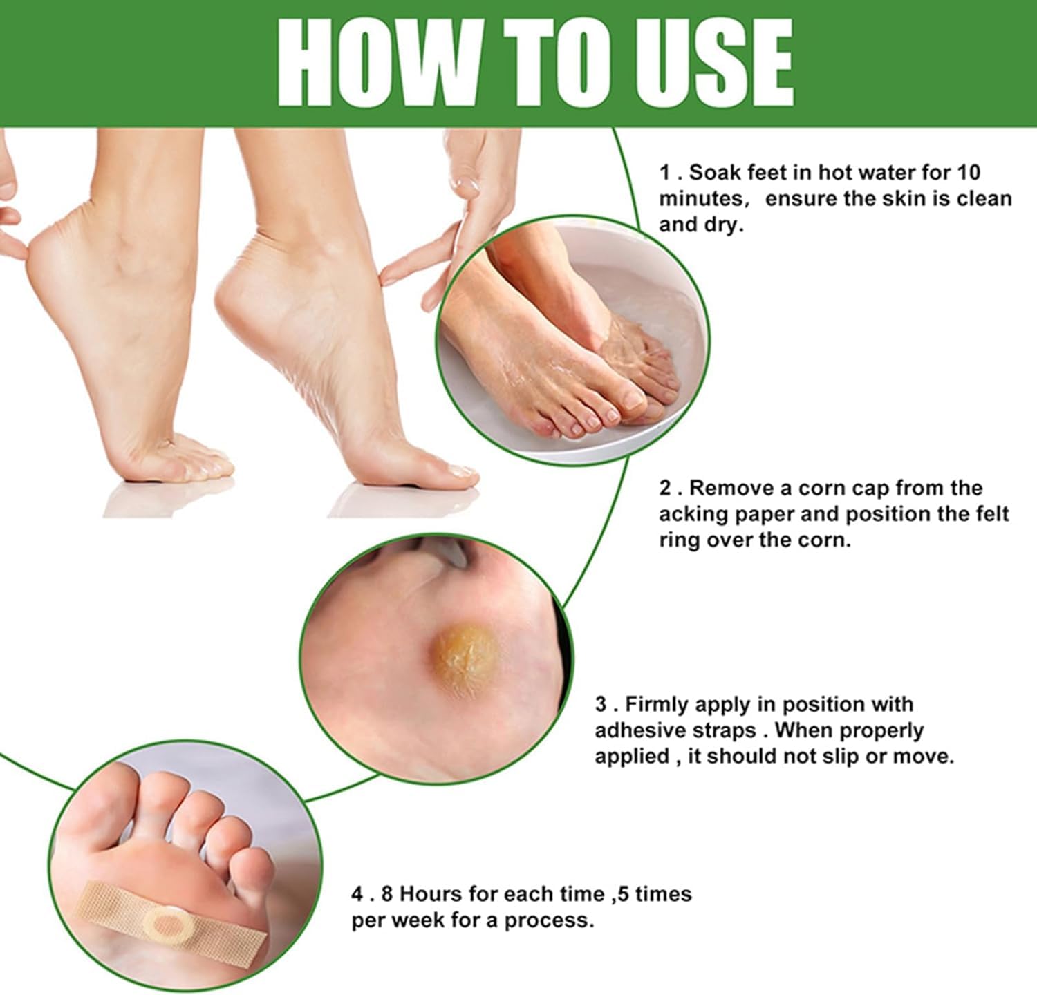 Giftock Foot Corn Removers Plaster with Hole,for Feet,Wart Remover, Wart Removal Plasters Pad,Feet Callus Remove, Soften Skin Cutin Sticker Cure Toe Protector, Relief Pain Removal Warts Plaster 24 Pcs/Box