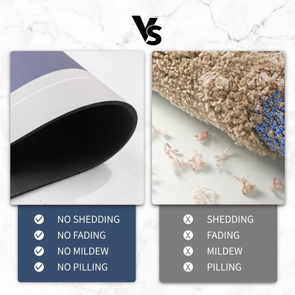 Giftock Bathroom mat Square Door Mat Floor Mat Bath Mat Doormat Carpet Rubber Non Slip mat for Cushion Mat Super Absorbent Soft Carpet Quick Dry Dirt Barrier for Home Office (40x60cm)