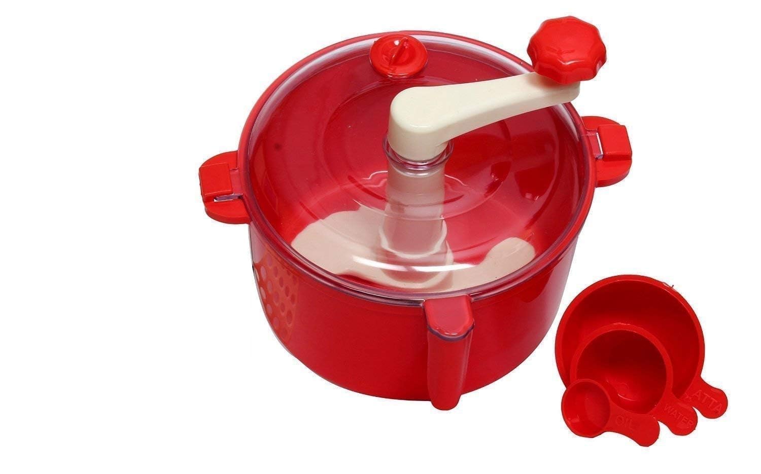 Giftock Atta Maker for Home Ata Non-Electric Dough Flour Machine for Kitchen | Chakki Clear line Measuring Cups Set Bread Mixer May Vary Hand Tool Plastic Portable Dough Atta