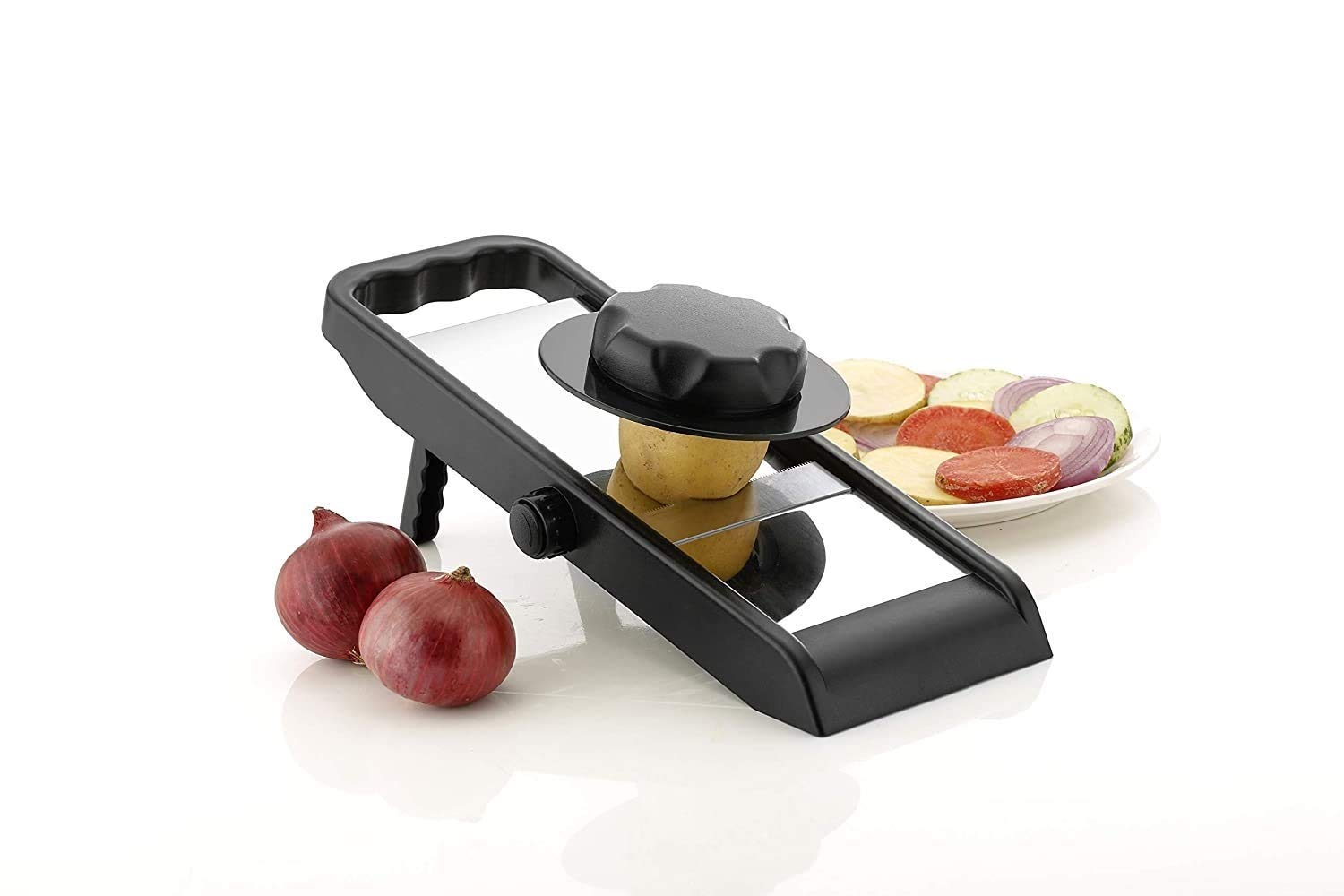 Giftock Multipurpose Slicer Cutter-Dual Stainless Steel Cutting Blades Spiral Slicer for Zucchini Spaghetti Noodles- Veg. Salad Maker Slicer for Kitchen (Watermelon Slicer)
