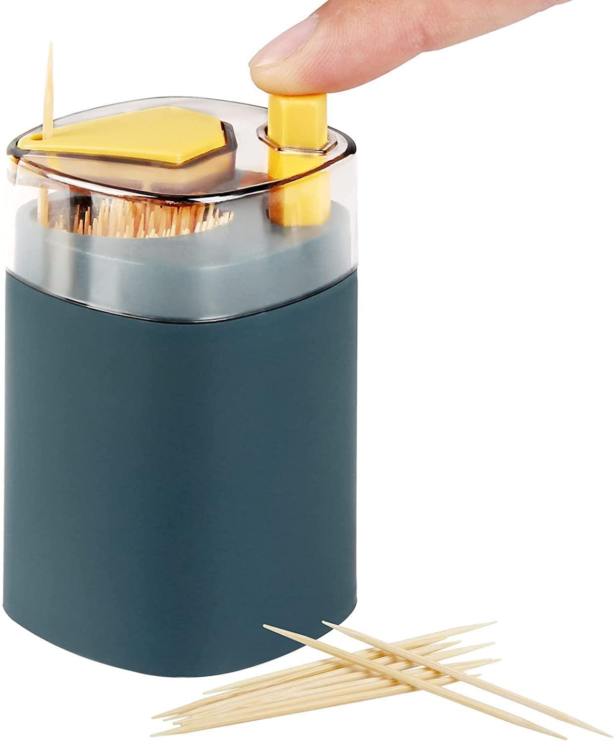 Giftock Toothpick Holder Dispenser, Pop-Up Automatic Toothpick Dispenser for Kitchen Restaurant Thickening Toothpicks Container Pocket Novelty, Safe Container Toothpick Storage Box