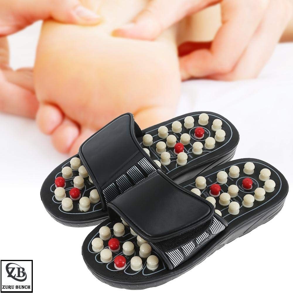 Giftock Spring Acupressure Magnetic Therapy Sandals |Yoga Paduka Acupressure Foot Relaxer| Foot Massager Slipper| Rotating Acupressure Foot Slippers for Men & Women (6 UK)