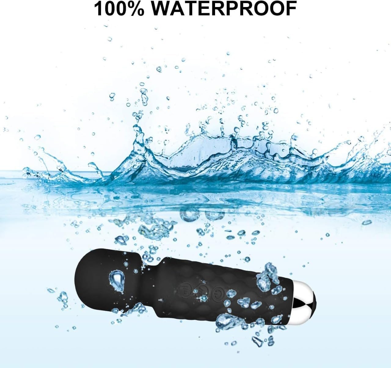 Giftock Body Massager-Waterproof Rechargeable Personal Body Massager for Women | Cordless Handheld Wand with 20 Vibration Modes 8 Speed Patterns Perfect for Pain Relief Massag