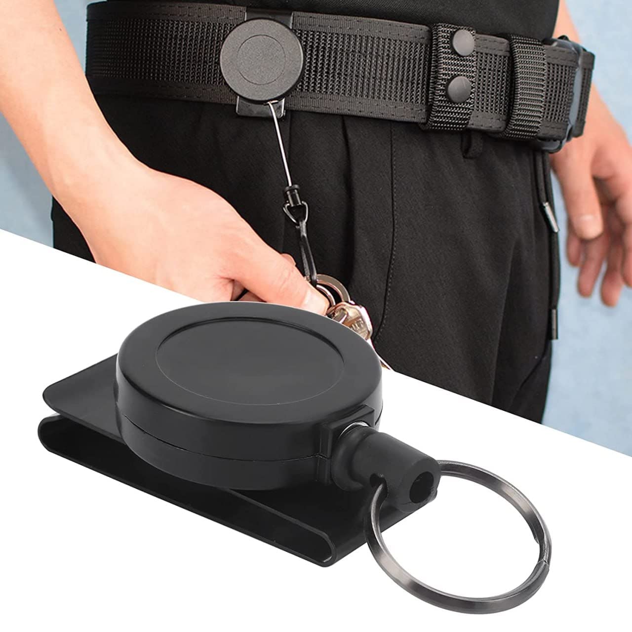 Giftock Retractable Holding Key Chain Ring Clip With Tools Metal Wire Round Split Key Chain Wire Rope Key (1Pcs) (Multicolor)