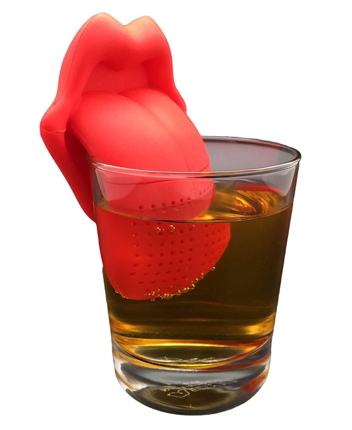Giftock Lips Tongue Designed Silicone Tea Infusers Tea Barware Food Grade Strainer, Tongue Tea Infuser - Premium 100% Food Grade Silicone, Dishwasher Safe.(Color Red)