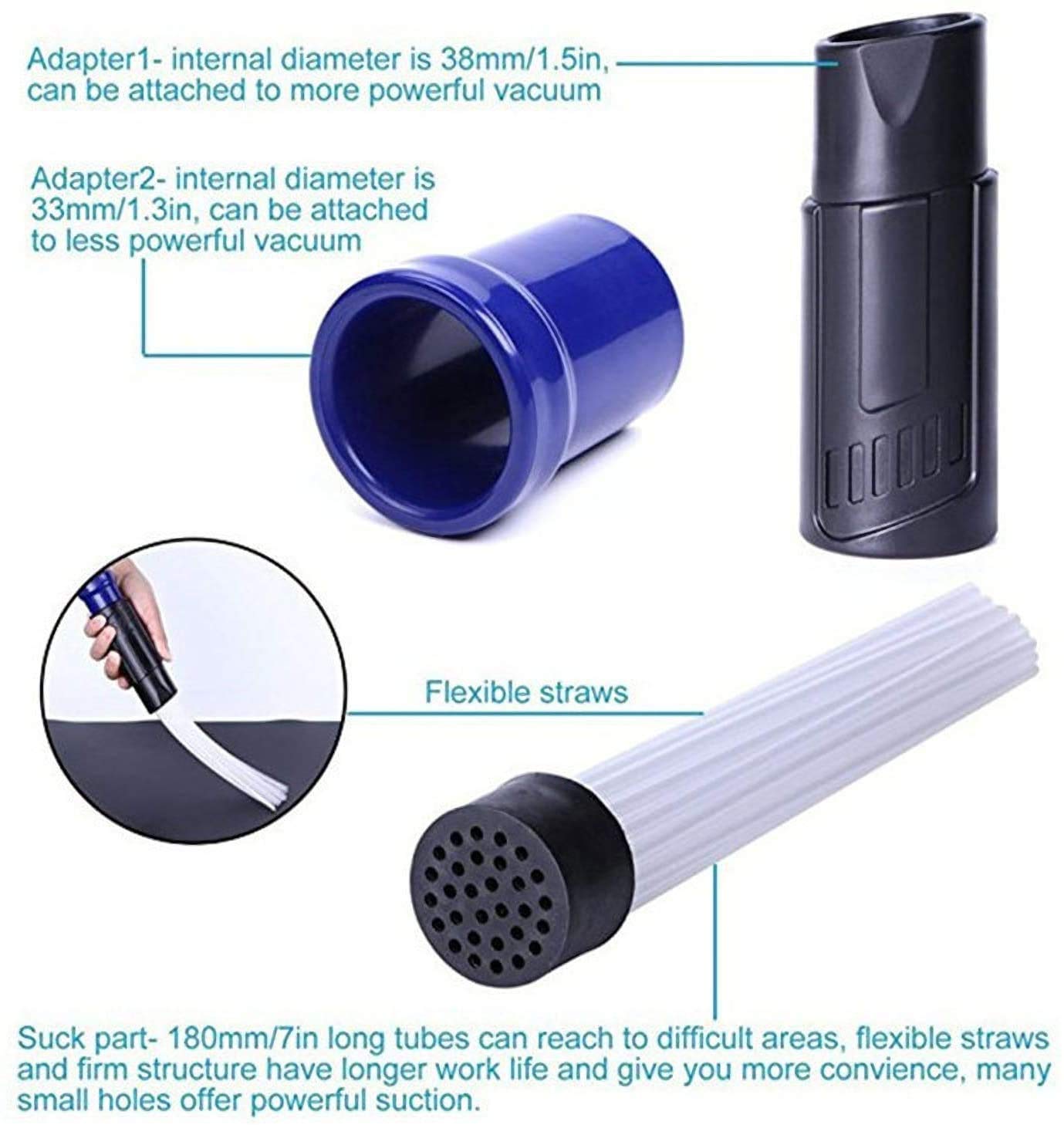 Giftock  Plastic Daddy Vacuum Attachments Dust Cleaning Sweeper Suction Brush Tubes Flexible Access to Anywhere (Small, Multicolour)