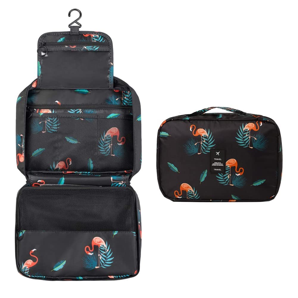 Giftock Cosmetic Hanging Toiletry Bag for Men Women Travel Organizer Accessory Waterproof Nylon Makeup Shaving Kit Pouch Bag for Men Women