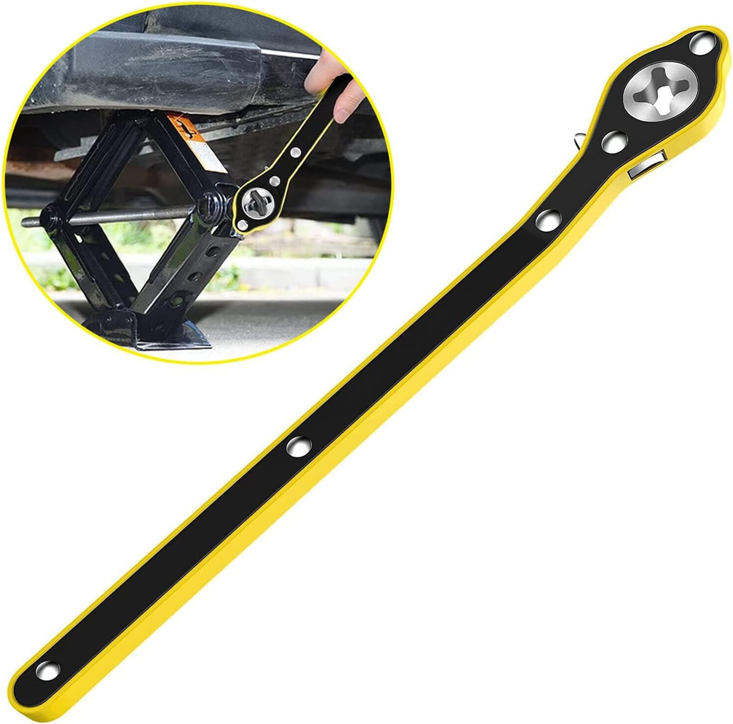 Giftock Car Jack Wrench Effortlessly Lift and Repair with Labor-Saving Power Universal car jack lifter 360 Degree Swivel for Tire Wheel Your Ultimate Repair Tool (CROSS, STANDARD)