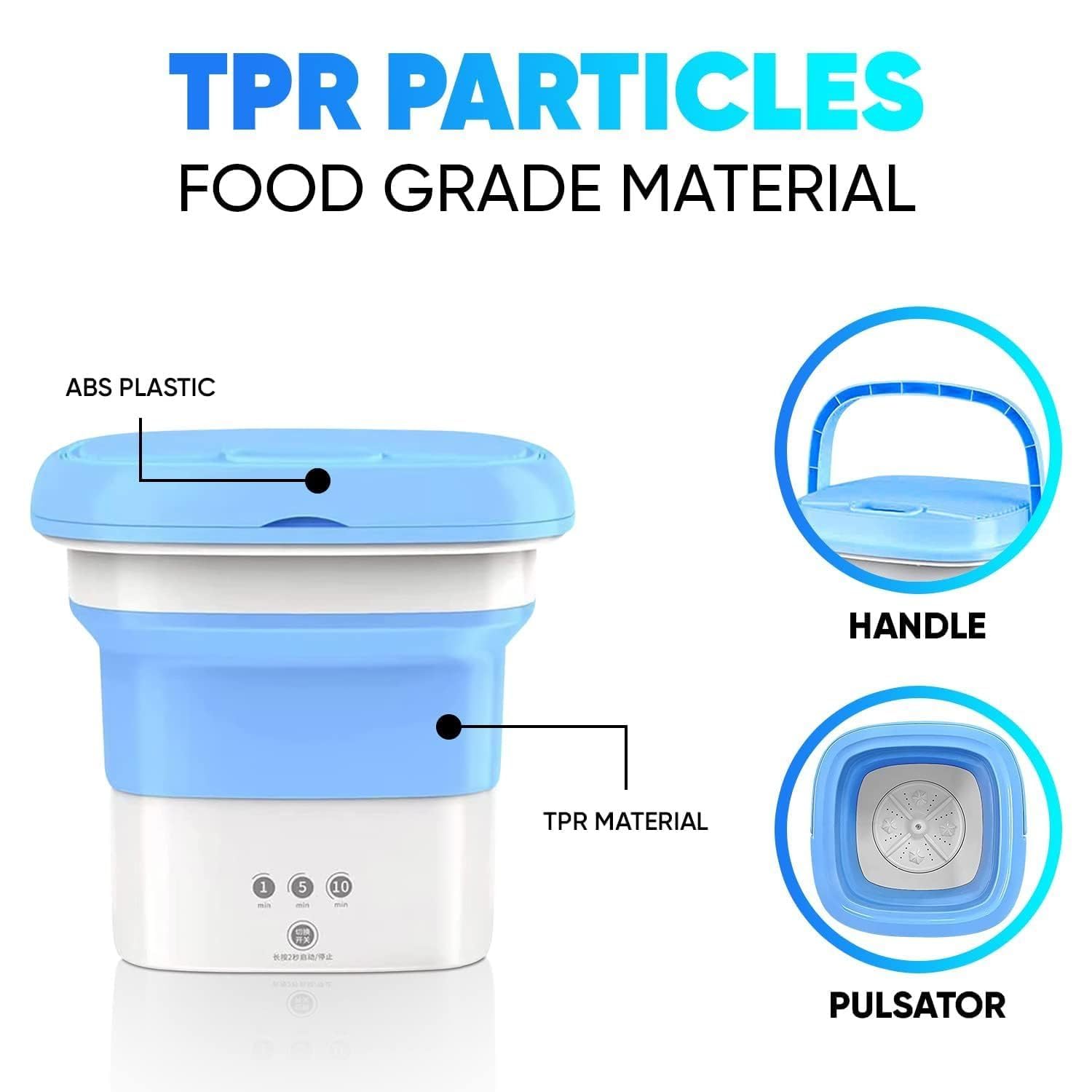 Giftock Solutions Washing-Machine-Portable-Mini-Foldable-Washer-and-Spin-Dryer-Small-Foldable-Bucket-Washer-for-Camping-RV-Travel-Small-Spaces-Lightweight 2 KG