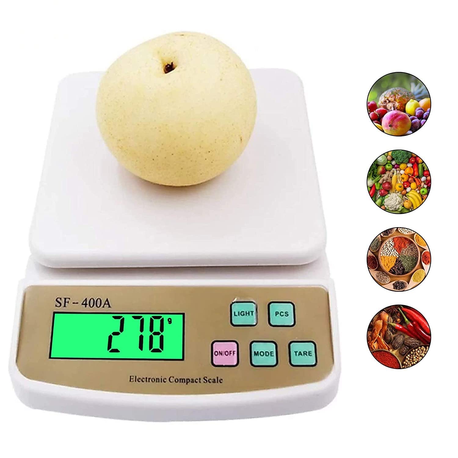 Giftock Multipurpose Kitchen Small Weighing Scale With Tare Function SF 400A, Digital Kitchen Scales Vegetable, Food Weight Machine for Shop Home (10 Kg)