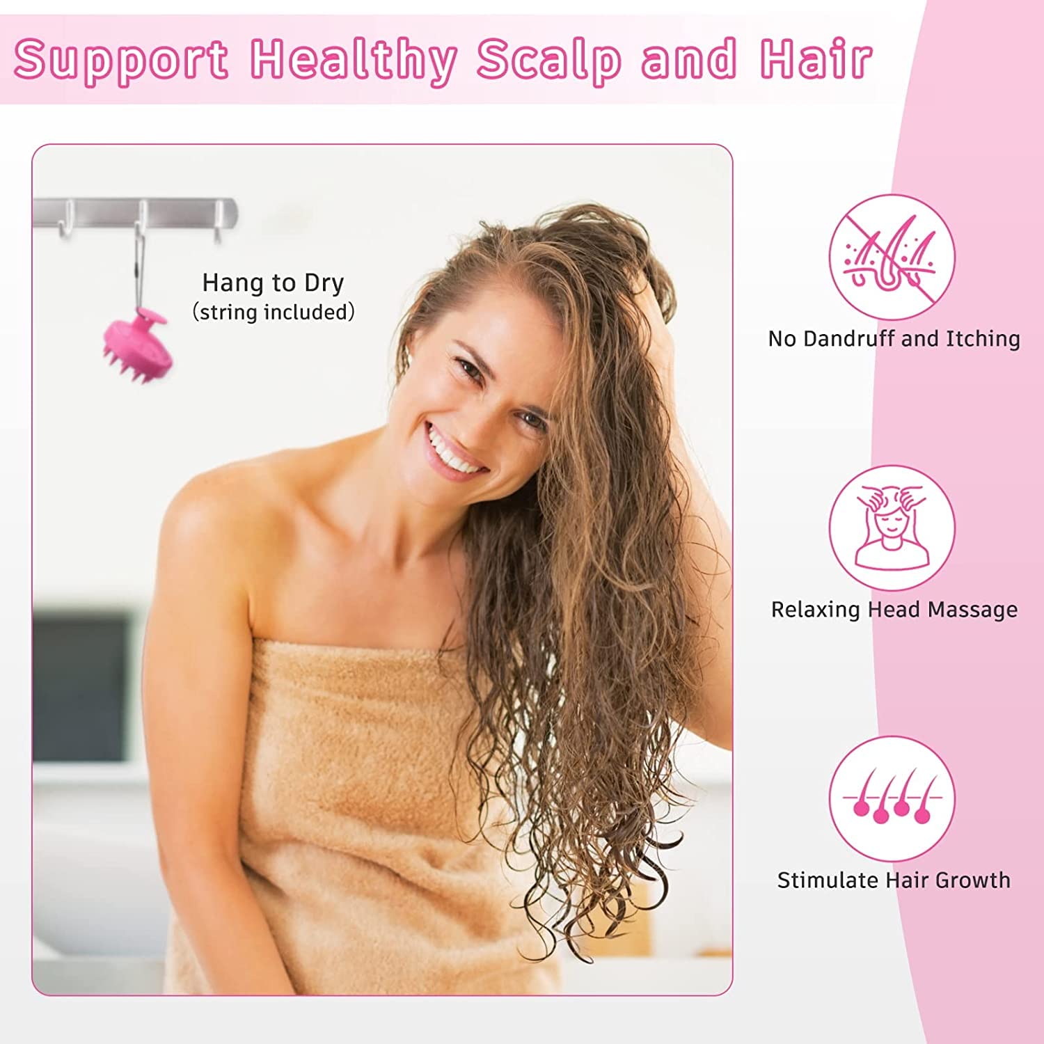 EPISKEY® Scalp Massager Shampoo Brush, Scalp Massage Shampoo Brush Shower Head Scrubber Scalp Brush (BLUE-35)