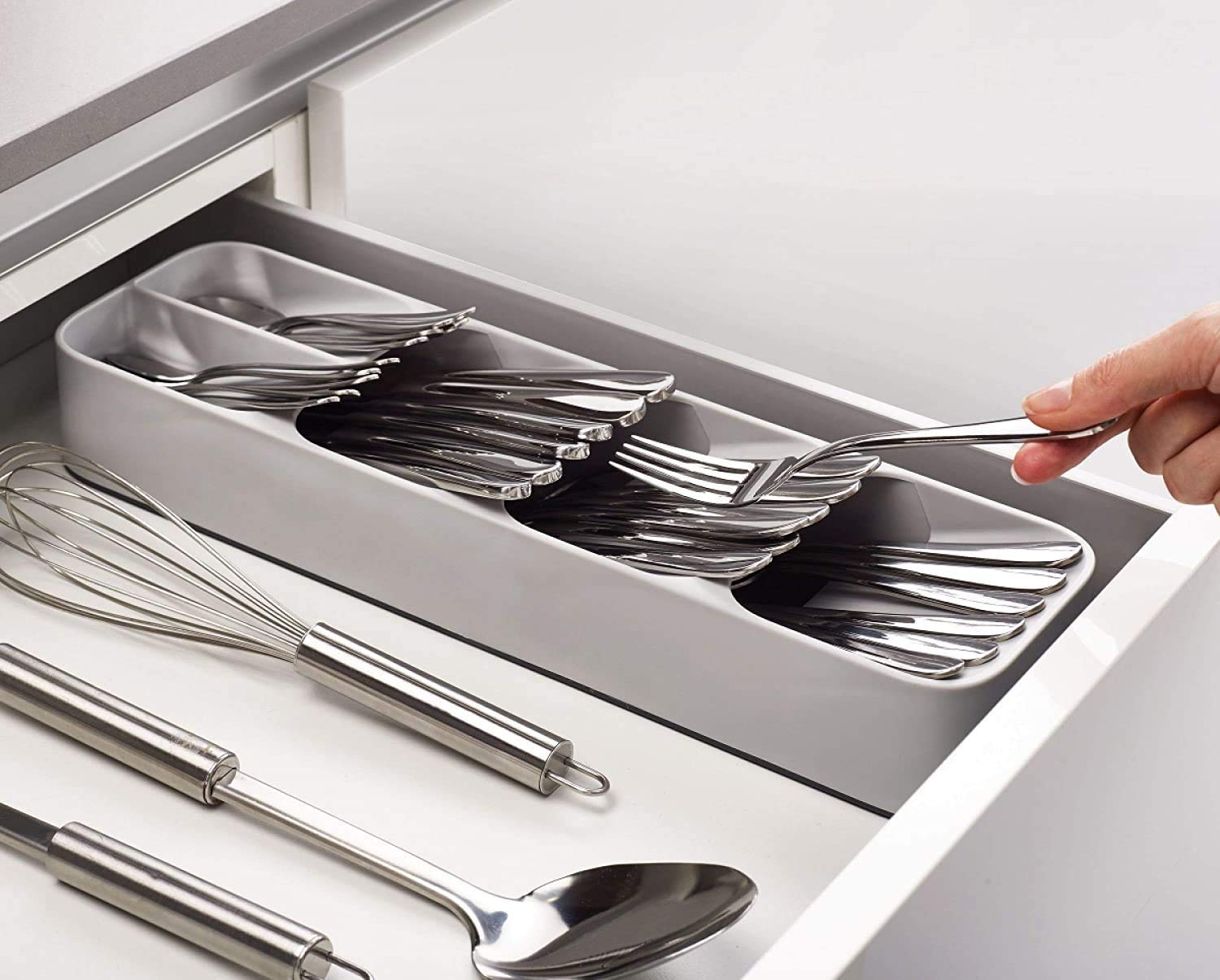 Giftock Spoon Tray Stand|Spoon Organiser|Knives,Forks And Spoons|Plastic Compact Cutlery Organizer Racks&Holders|Kitchen Knife Fork Spoon Tray Storage Holder|Cutlery Tray|Drawer Tray Dish Rack