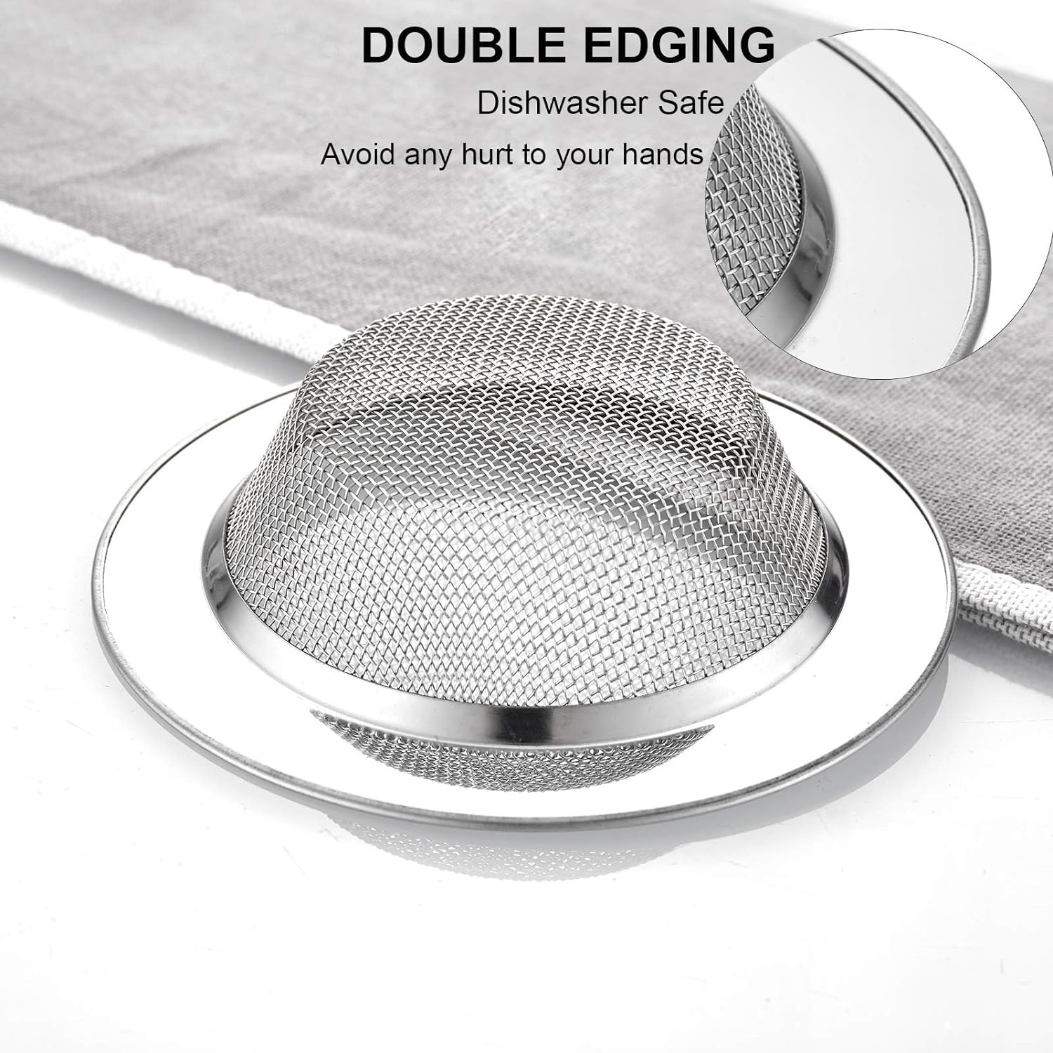 Giftock Kitchen Sink Strainer - Disposable Shower Drain Cover Hair Catcher Shower Drain Mesh Stickers, Reusable and Versatile Drain Cover for Bathroom Laundry Bathtub Kitchen Sink, 10x10cm (Round)