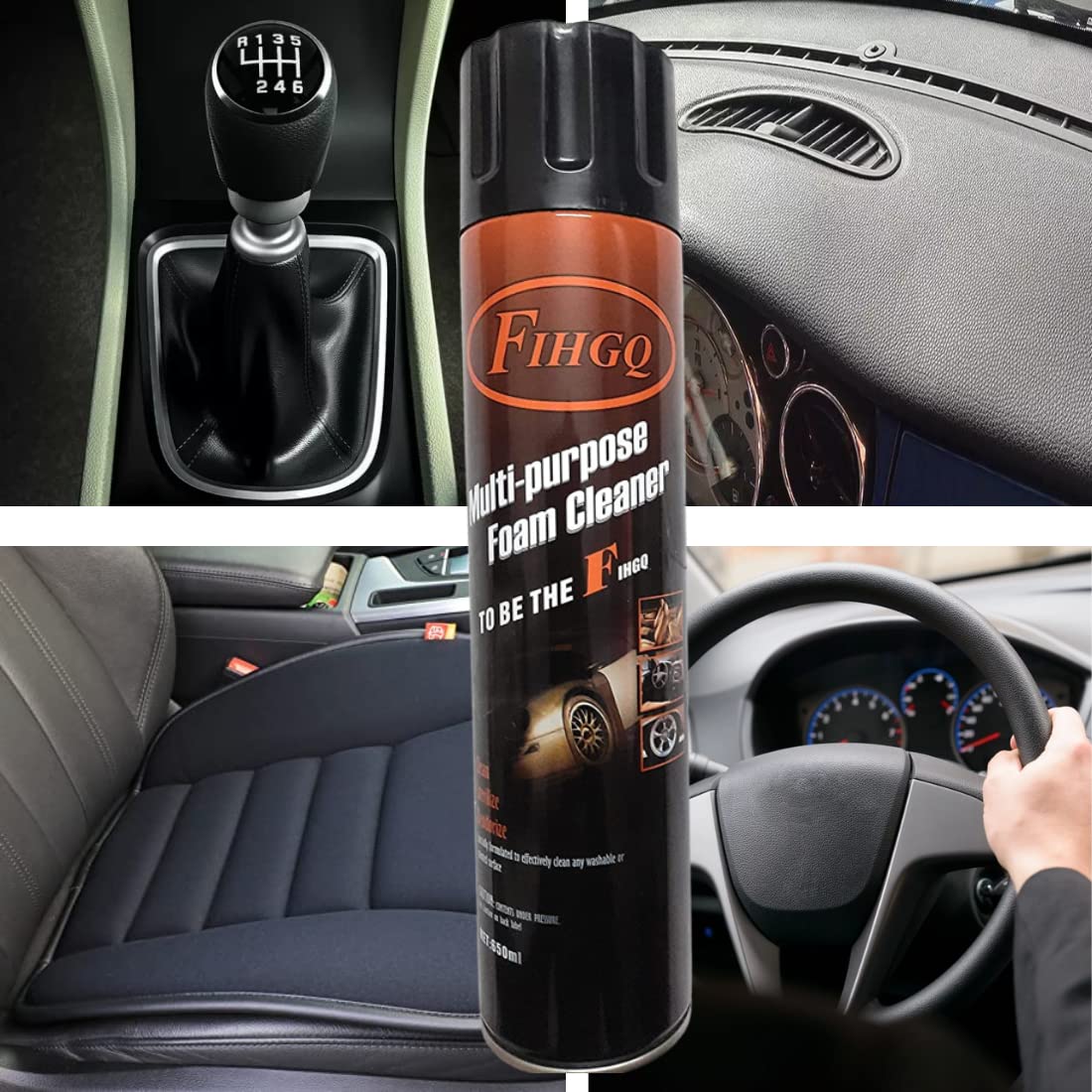 Giftock Multipurpose Foam Cleaner Spray Foam | American Formula Spray For Car Sofa Leather Carpet Cleaning | Dashboard, Steering, Doors & Seat Cover Cleaning - 500 ML (Pack of 1)