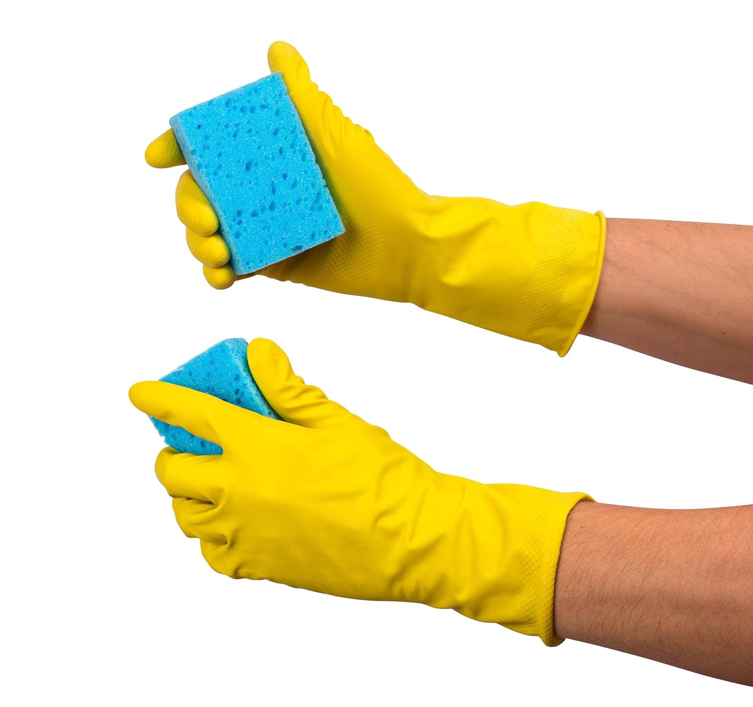 Giftock 3 Pair Reusable Household Rubber Cleaning Gloves,Dishwashing Gloves, Kitchen Cleaning, Working, Painting, Gardening, Pet Care || (Free Size, Yellow)