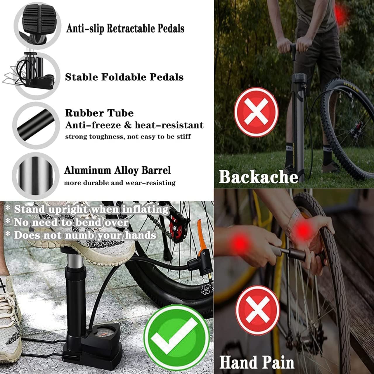 Giftock Double Cylinder Pump Car, Bike,Bicycle Pump & Cycle Pump Bicycle Tire Pump-160Psi-Multicolour