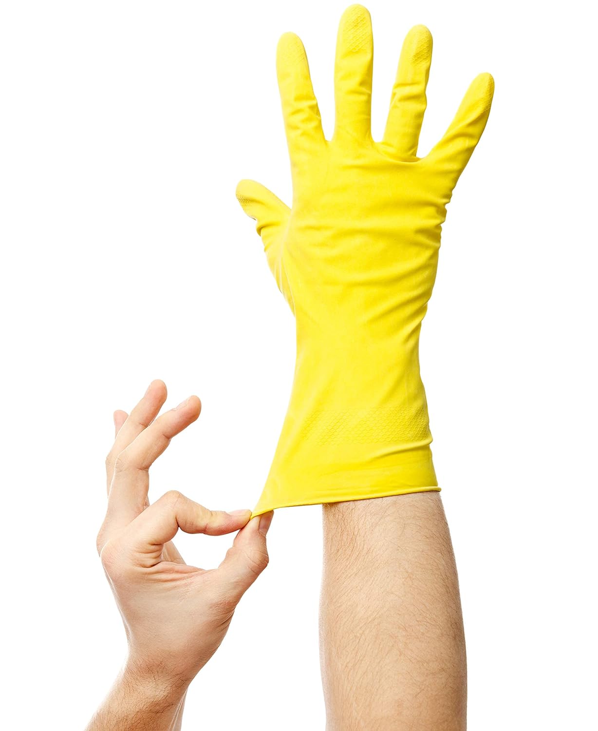 Giftock 3 Pair Reusable Household Rubber Cleaning Gloves,Dishwashing Gloves, Kitchen Cleaning, Working, Painting, Gardening, Pet Care || (Free Size, Yellow)