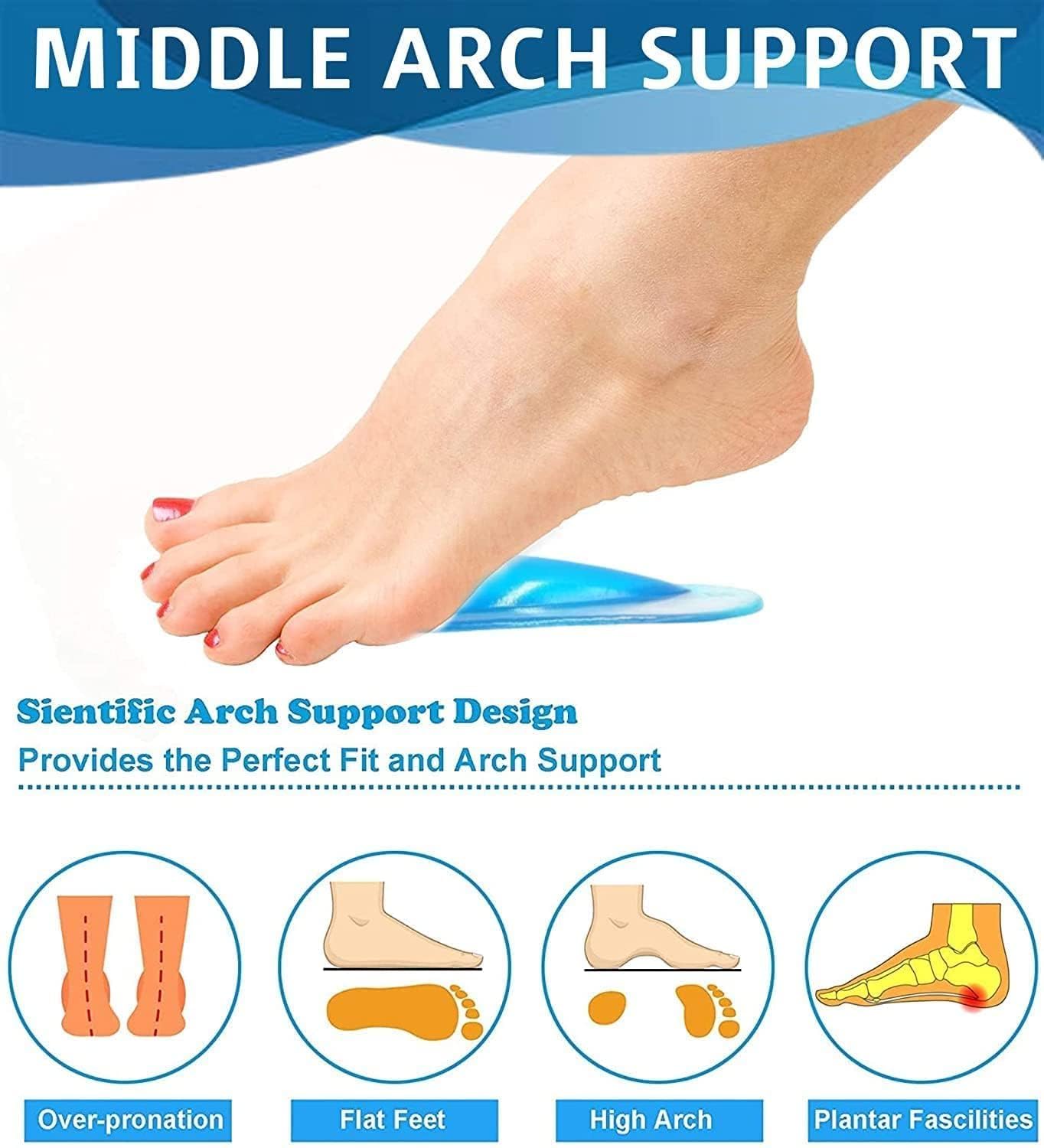 Giftock Kids Insole Orthotic Arch Support Insole Flat Foot Flatfoot Corrector Foot Care Shoe Cushion Insert Silicone Gel Orthopedic Pads (Pack of 1 Pair)