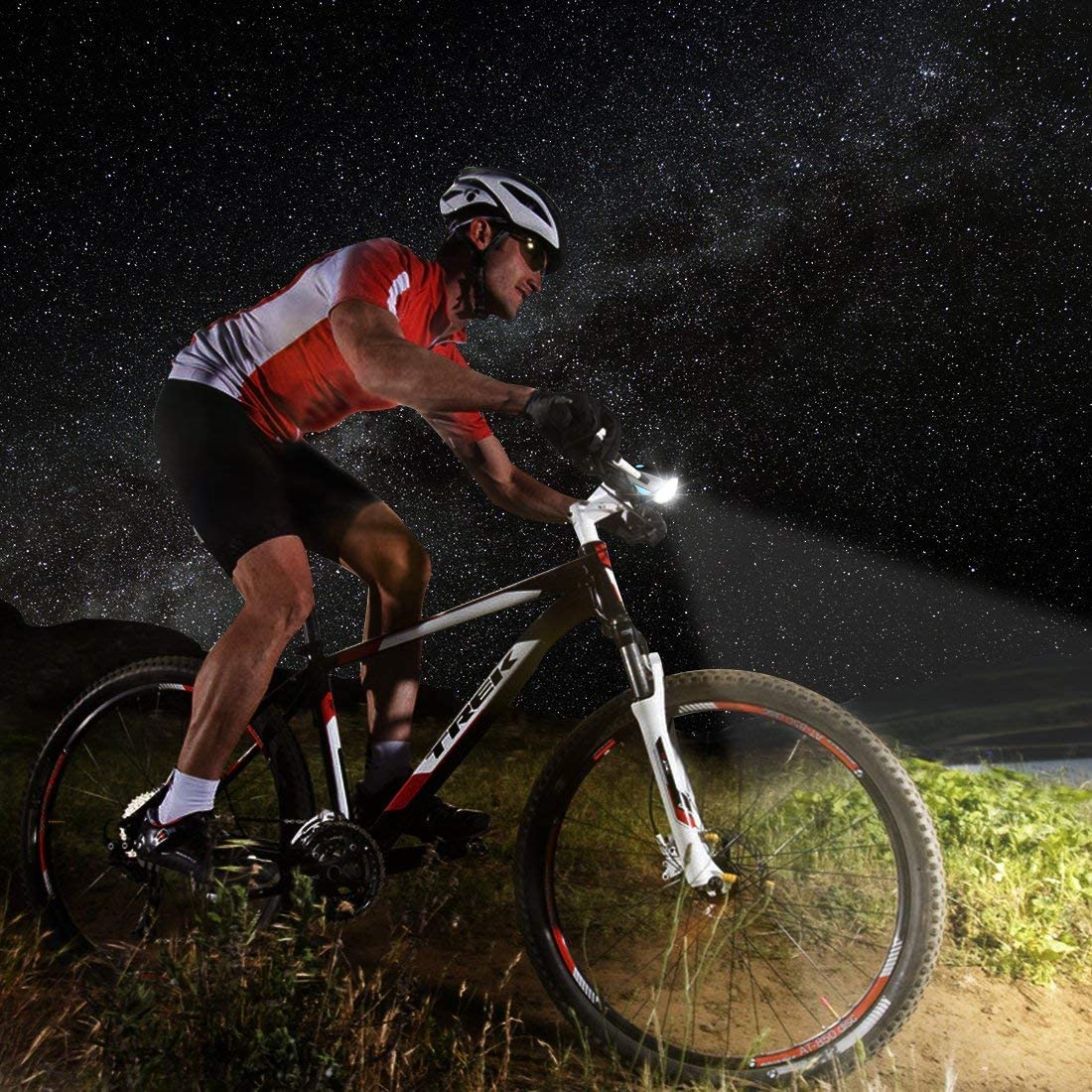 Giftock 2-in-1 Rechargeable - Cycle Light (3 Modes) Cycle Light and Horn/Cycle Lights Rechargeable Waterproof (140 dB) Cycle Light with Horn Cycle LED Front Light (Multicolor)