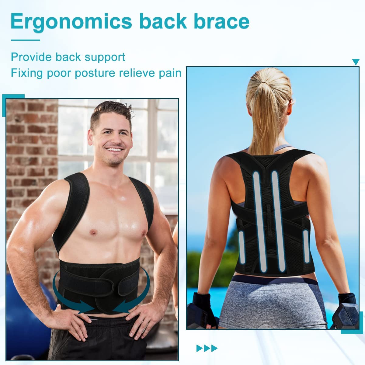 Giftock Lycra Fabric, Foam Free Size Posture Corrector For Men And Women Back Support Belt For Back Pain Back Straight And Shoulder Support Belt (Universal Size)