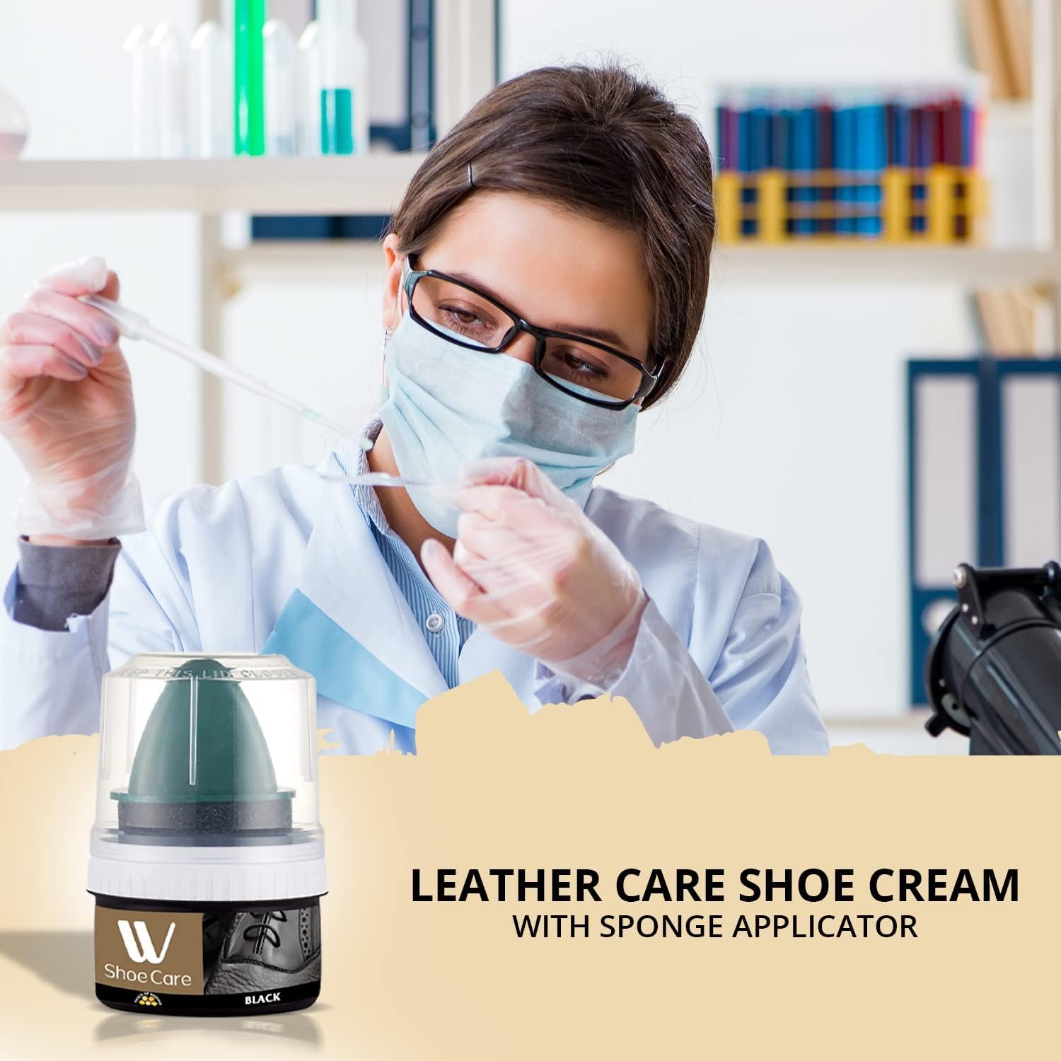 Giftock Premium Leather Repair and Shoe Polish Liquid | Black Color Liquid Shoe Shine Natural Cream | Leather Nourishment and Conditioner Leather Liquid Cream with Sponge Applicator for Shoes Bags Sofa