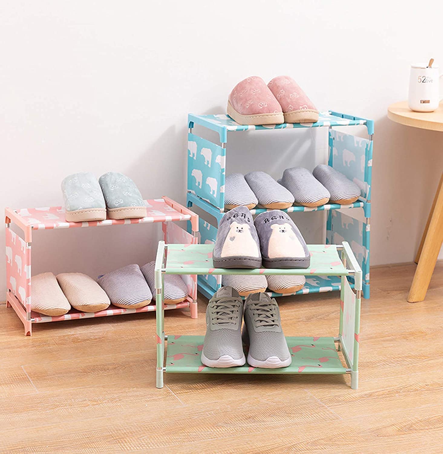 Giftock 3-Layer Shoe Rack - Multipurpose Foldable Portable Fancy 3-Layer Utility Shoe Rack Shelve For Home, Office, Classes, Space Saving Storage Organizer Stand(3 Layer)