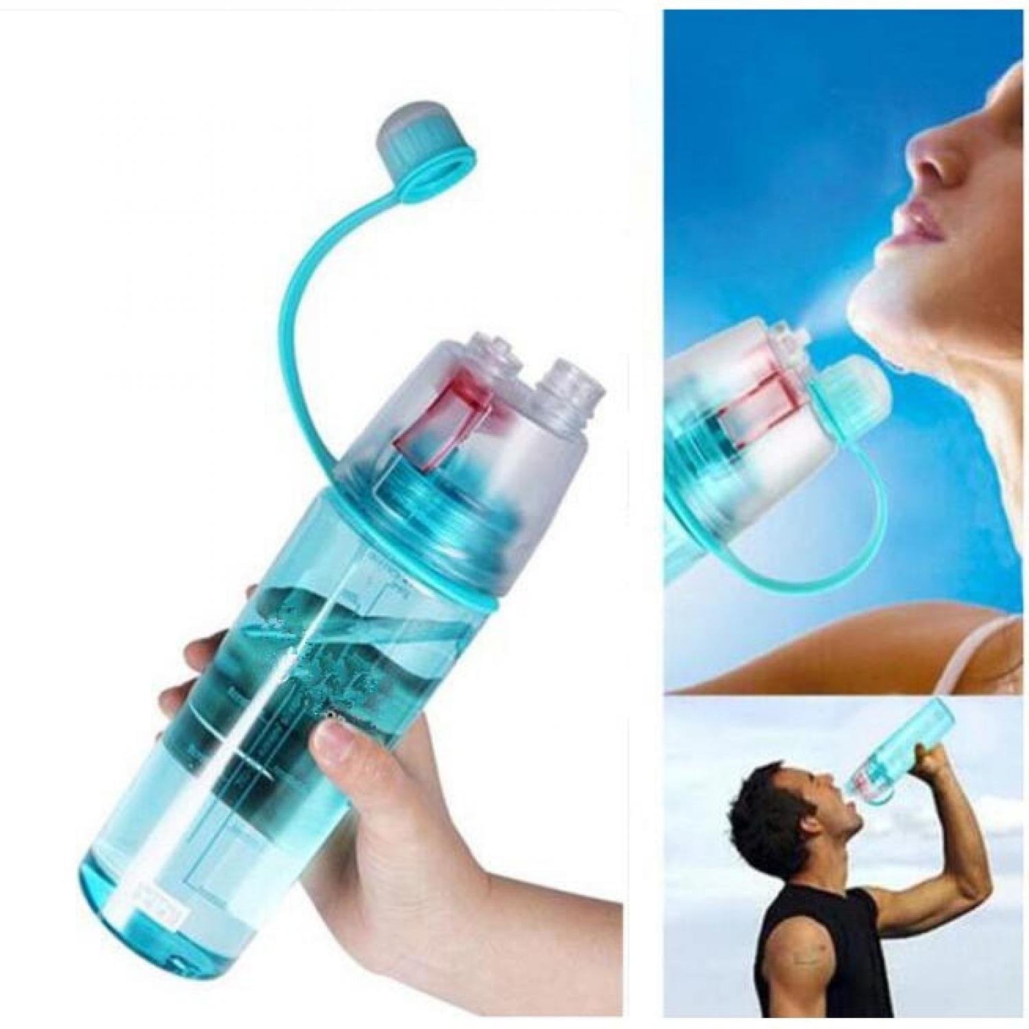 Giftock Polypropylene 2 In 1 Drink & Mist Water Bottle | Spray Water Bottle, 600 Ml (Assorted Color)