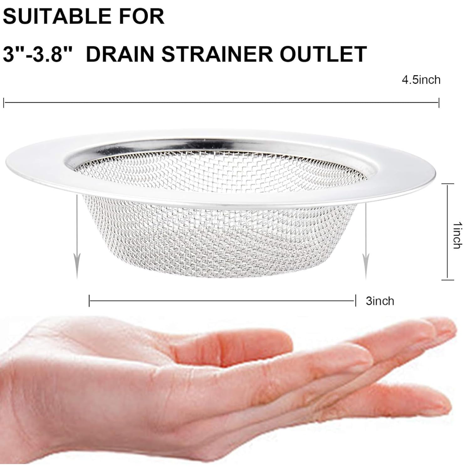 Giftock Kitchen Sink Strainer - Disposable Shower Drain Cover Hair Catcher Shower Drain Mesh Stickers, Reusable and Versatile Drain Cover for Bathroom Laundry Bathtub Kitchen Sink, 10x10cm (Round)