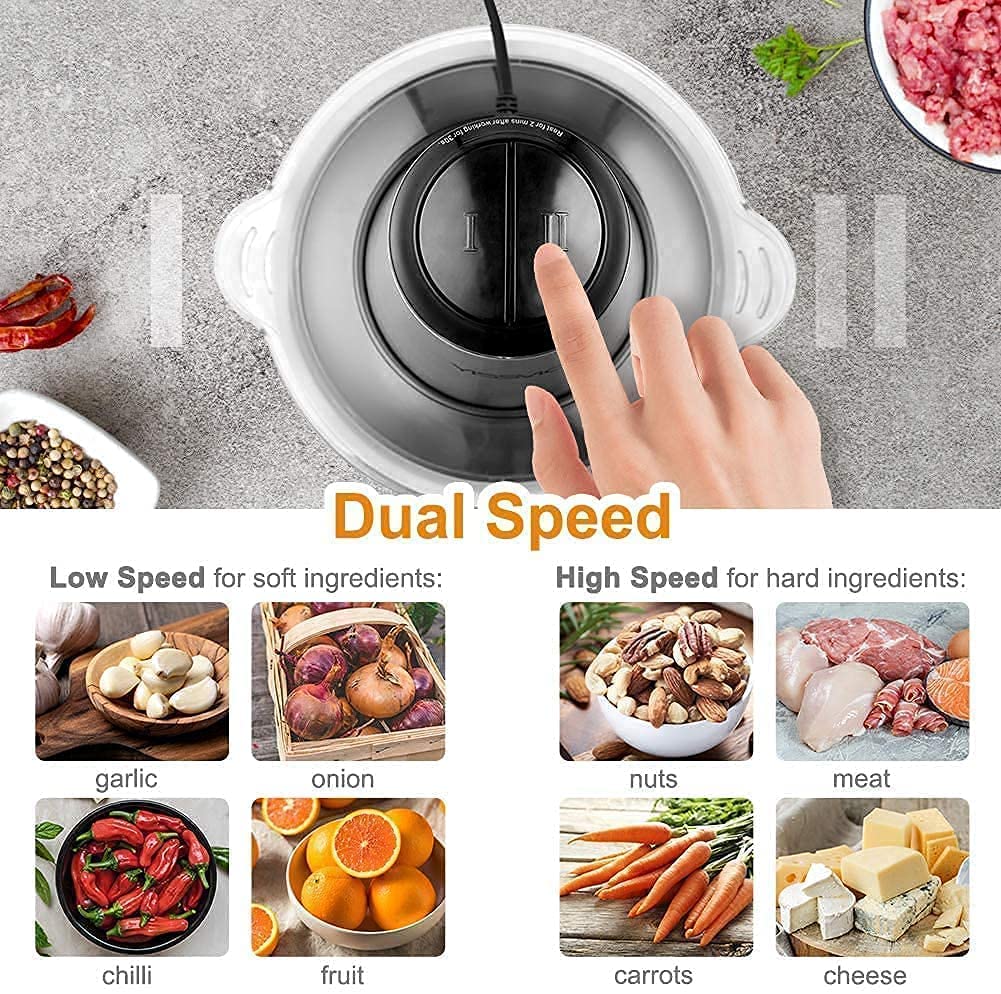 Giftock Professional Stainless Steel 700W Electric Meat Grinder with 3L Bowl Kitchen Chopper Mixer Vegetable Cutter Food Processor Mincer Onion Slicer Fruit Nuts Blender With 1 YEAR MOTOR WARRANTY