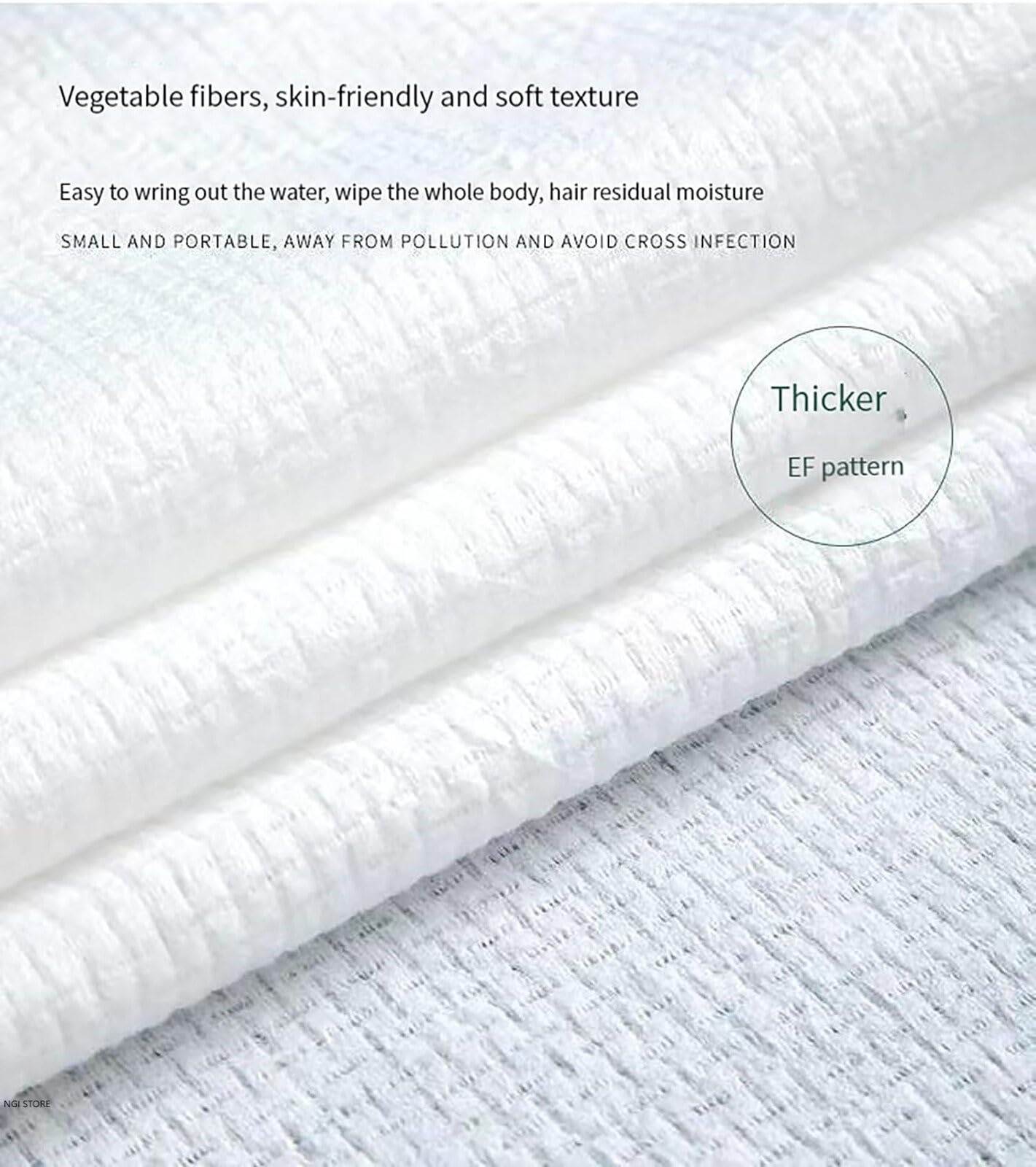 Giftock 4 Compressed Bath Towel Tablets, Pure Cotton Portable Disposable Hypoallergenic Dehydrated Expandable Compact Compressed Towels Washcloths for Camping Swimming Traveling Hiking