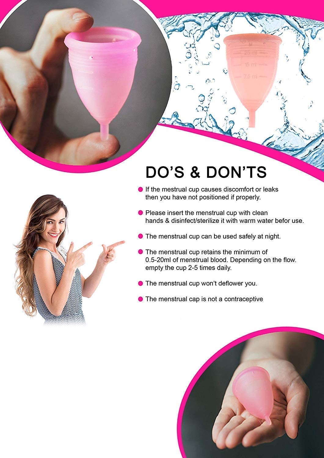 Giftock Silicone Reusable Menstrual Cup With No Leakage No Odor | amplec-Cup - Medium