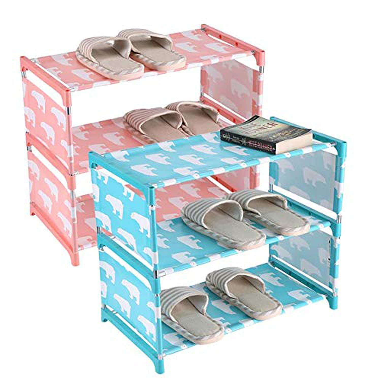 Giftock 3-Layer Shoe Rack - Multipurpose Foldable Portable Fancy 3-Layer Utility Shoe Rack Shelve For Home, Office, Classes, Space Saving Storage Organizer Stand(3 Layer)