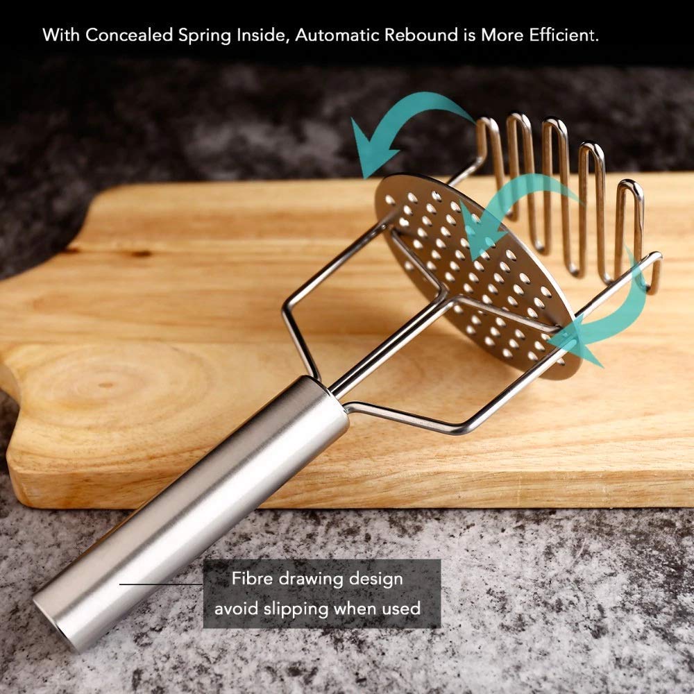 Giftock Stainless Steel Potato Masher | Pav bhaji, Vegetable Smasher (Silver)