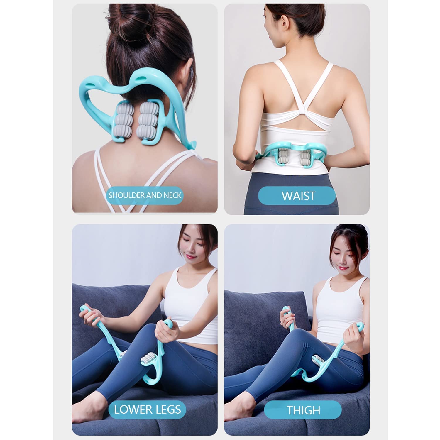 Giftock Updated 360° 6 Wheel Roller Balls Neck Massager,Trigger piont Neck Massager for Pain Relief deep Tissue
